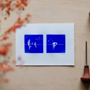 Linogravure "Diptyque Océan"